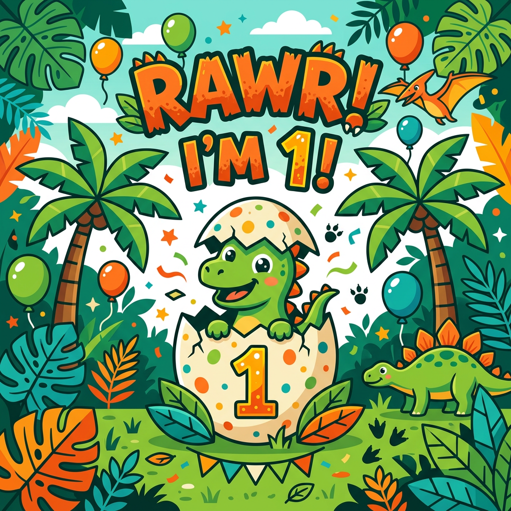 1st Birthday Dinosaur Baby preview