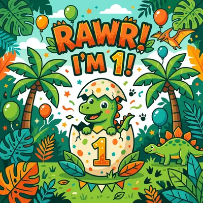 1st Birthday Dinosaur Baby preview