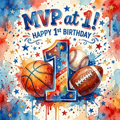 1st Birthday Sports Ball Boy preview