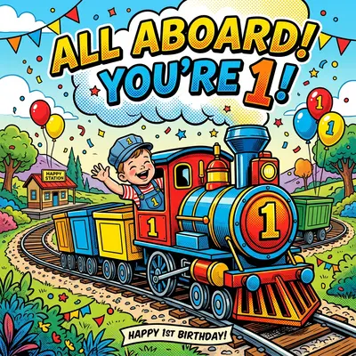 1st Birthday Train Boy preview