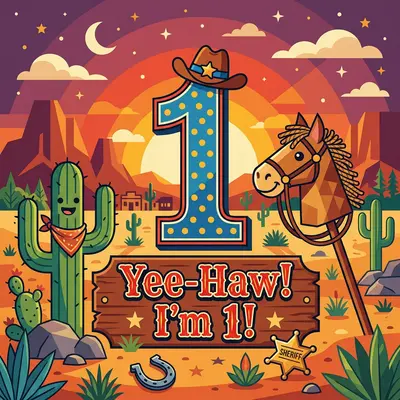 1st Birthday Cowboy Boy preview