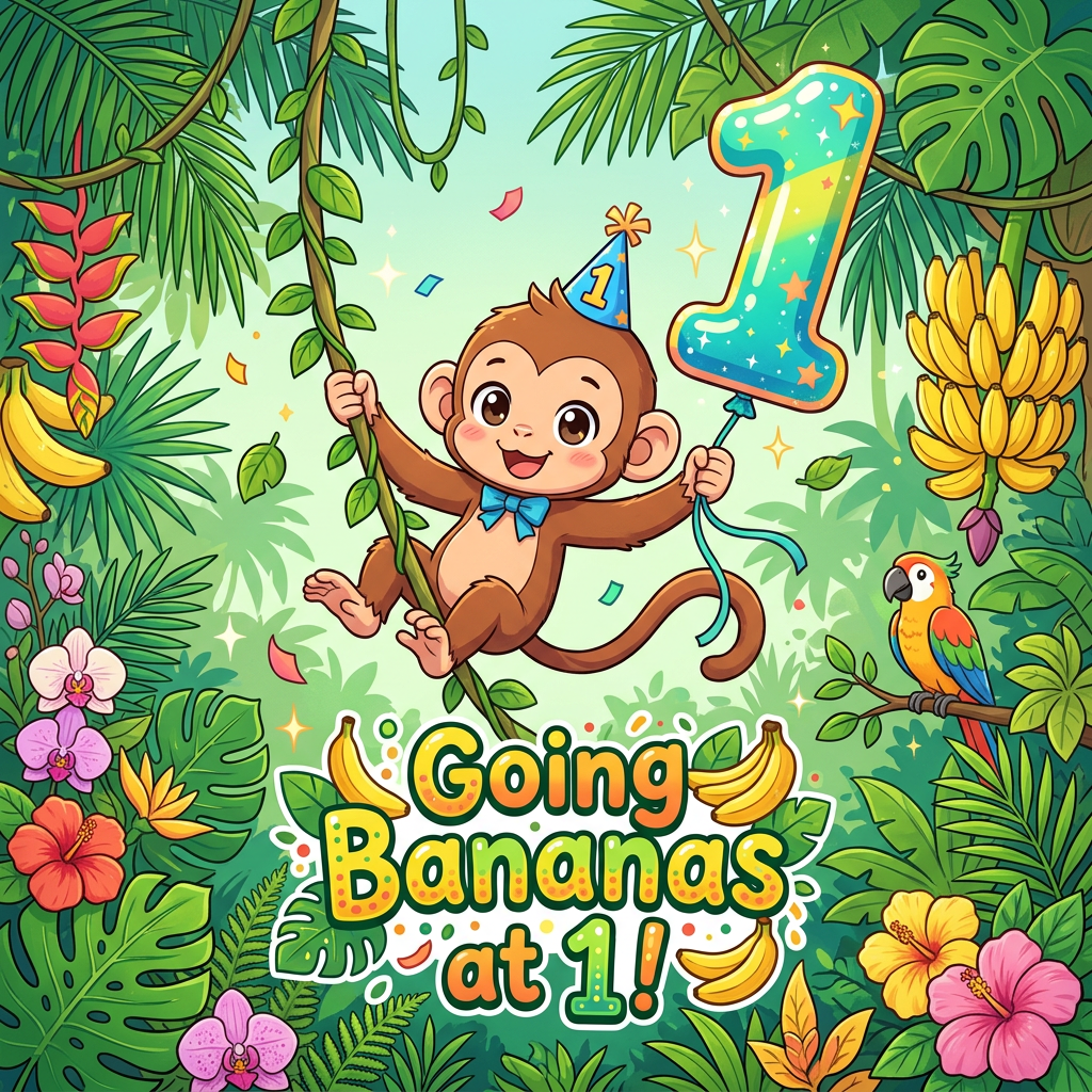 1st Birthday Monkey Boy preview