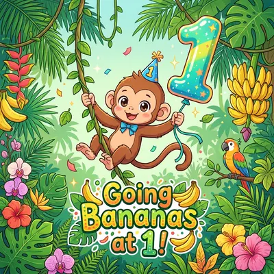 1st Birthday Monkey Boy preview