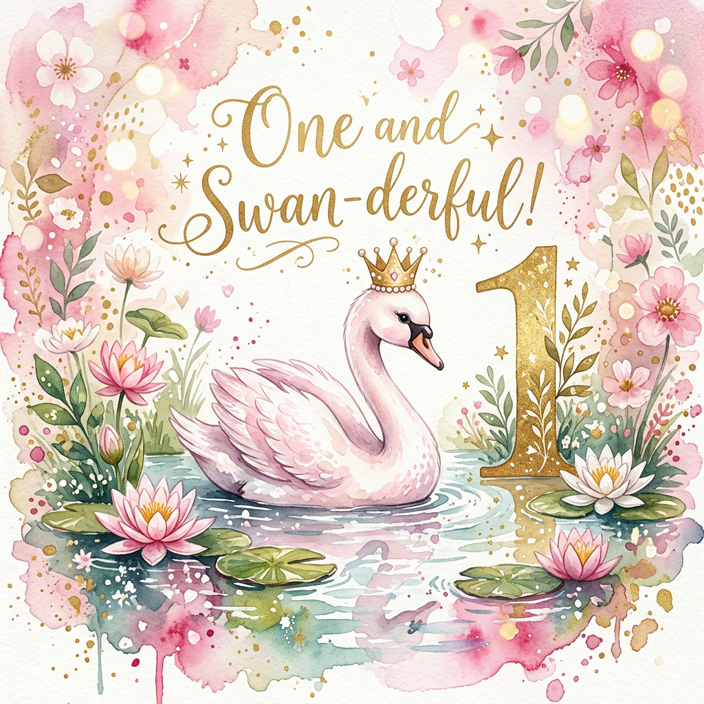 1st Birthday Swan Girl preview