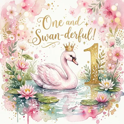 1st Birthday Swan Girl preview