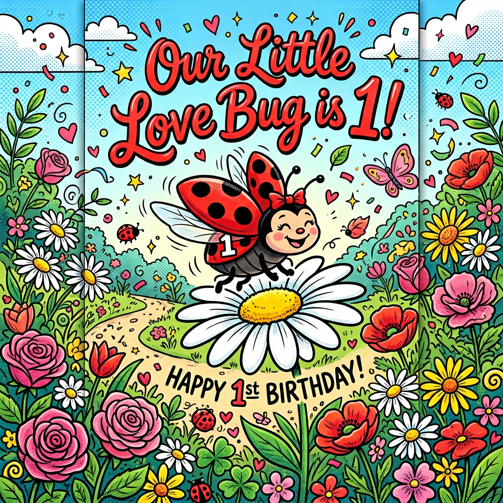 1st Birthday Ladybug Girl preview