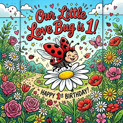 1st Birthday Ladybug Girl preview