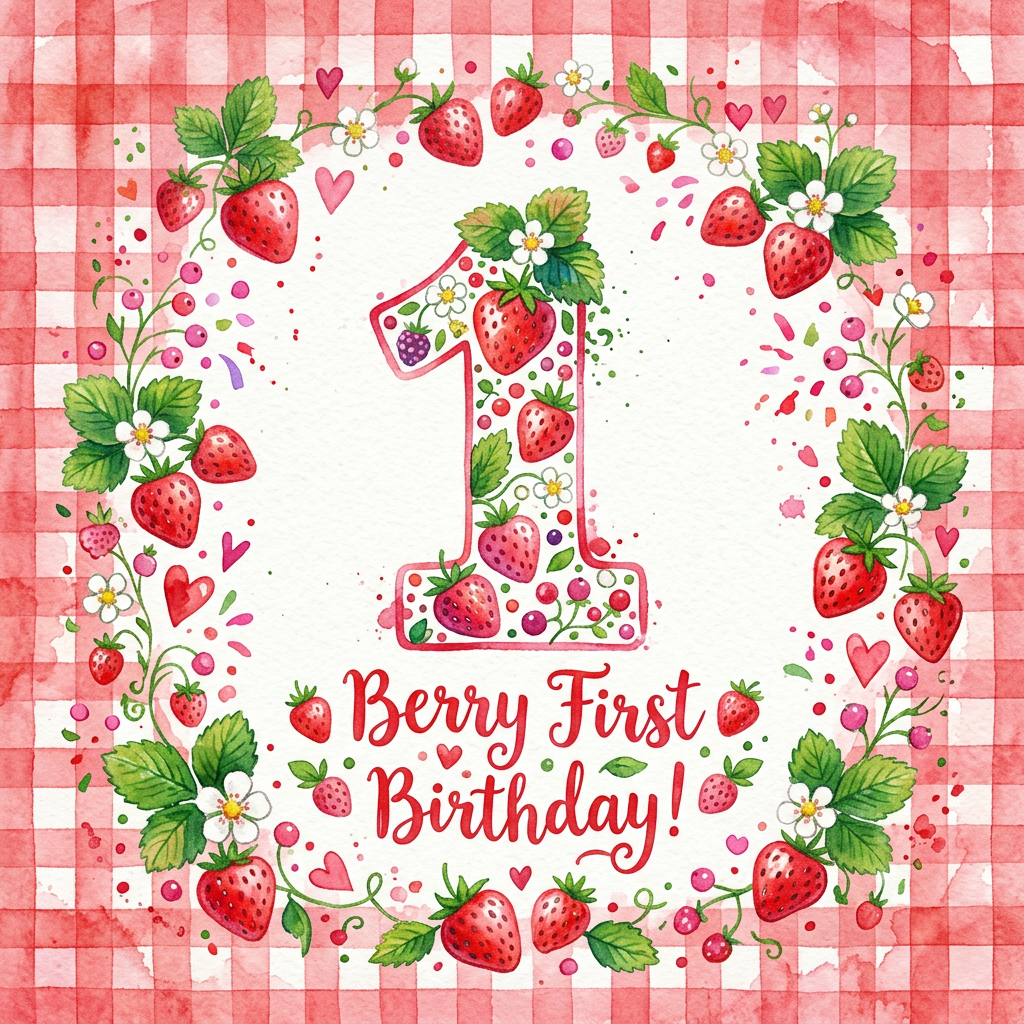 1st Birthday Strawberry Girl preview
