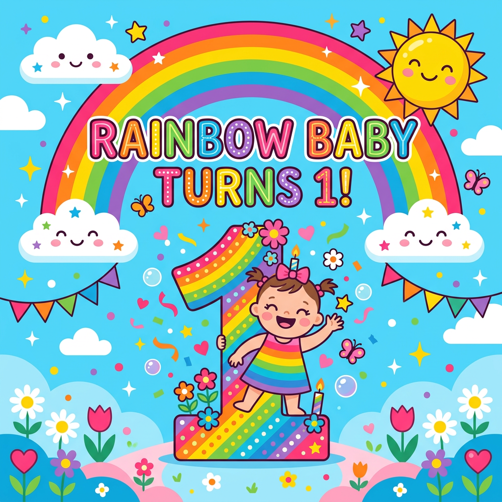 1st Birthday Rainbows Girl preview