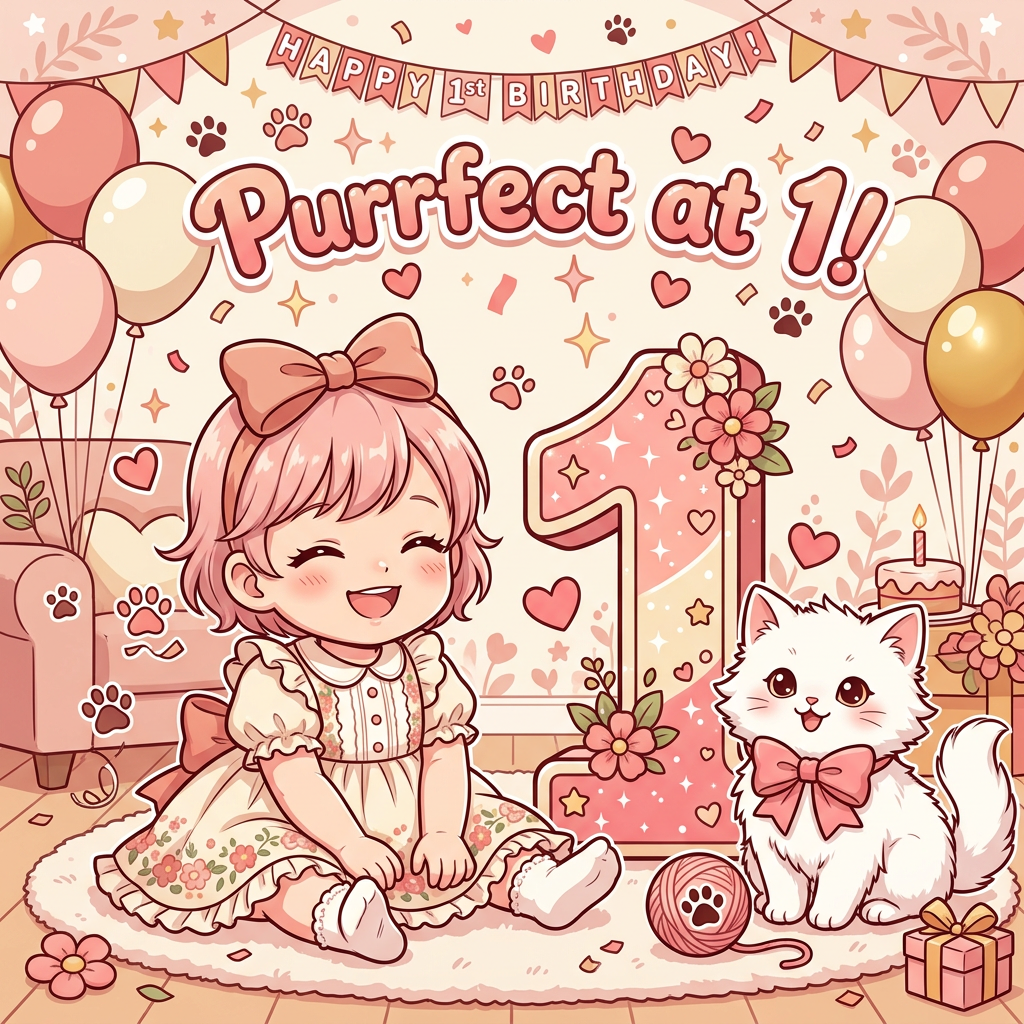 1st Birthday Kitten Girl preview