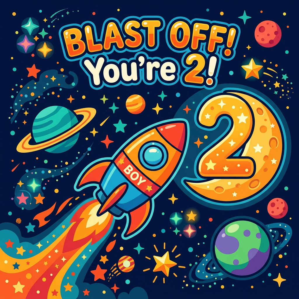 2nd Birthday Space Rocket preview