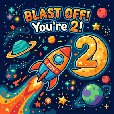 2nd Birthday Space Rocket preview