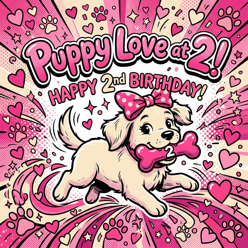 2nd Birthday Puppy Love Girl preview