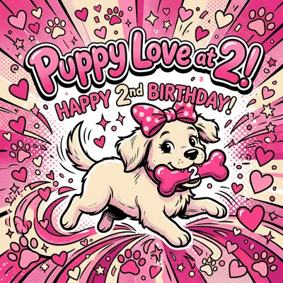 2nd Birthday Puppy Love Girl preview
