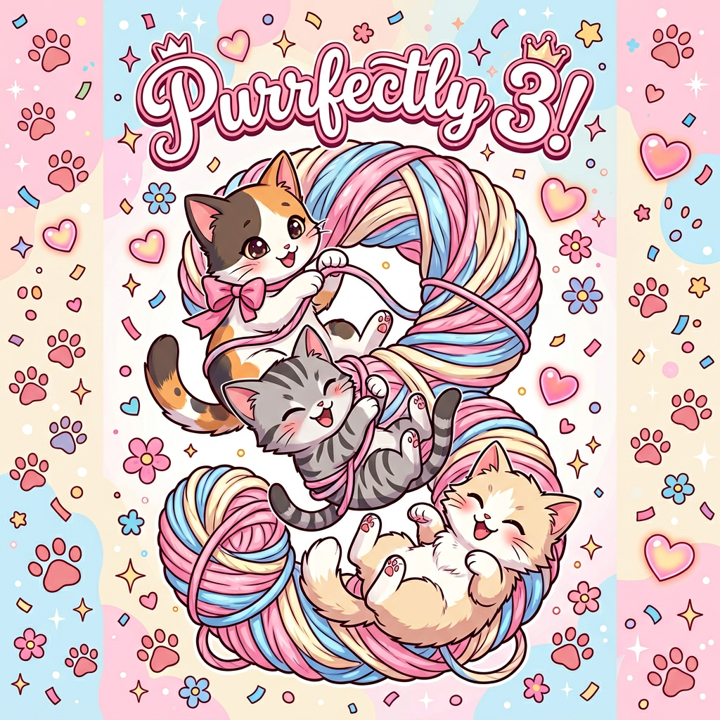 3rd Birthday Kitty Yarn preview