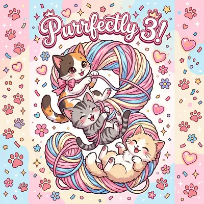 3rd Birthday Kitty Yarn preview