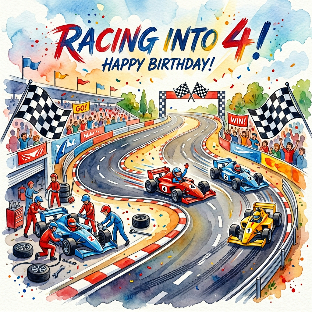 4th Birthday Race Track Boy preview