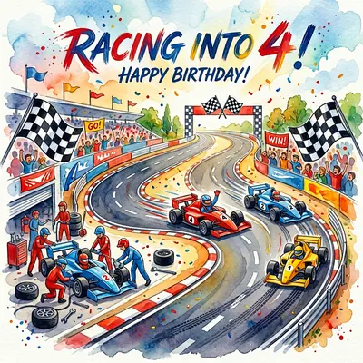 4th Birthday Race Track Boy preview