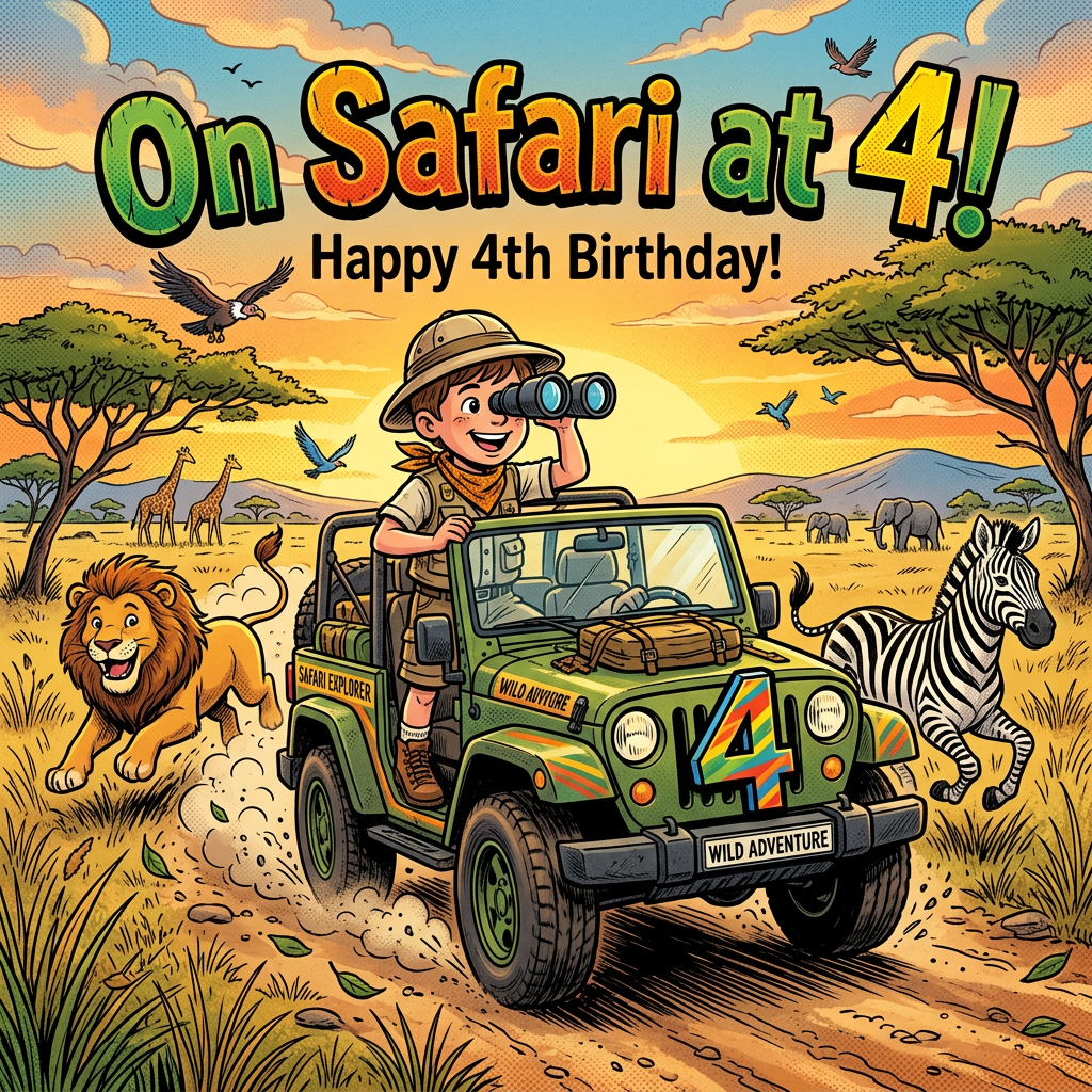 4th Birthday Jungle Safari Boy preview