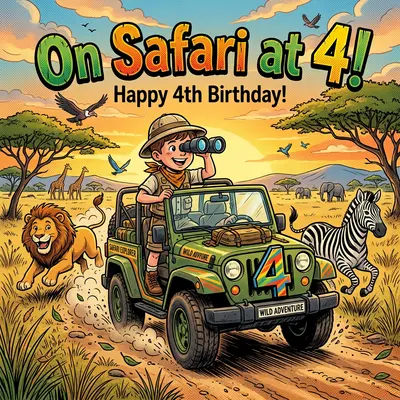 4th Birthday Jungle Safari Boy preview