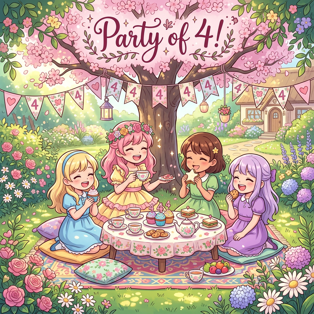 4th Birthday Tea Party Garden preview