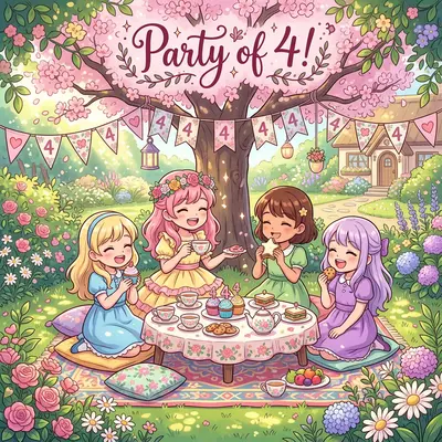4th Birthday Tea Party Garden preview