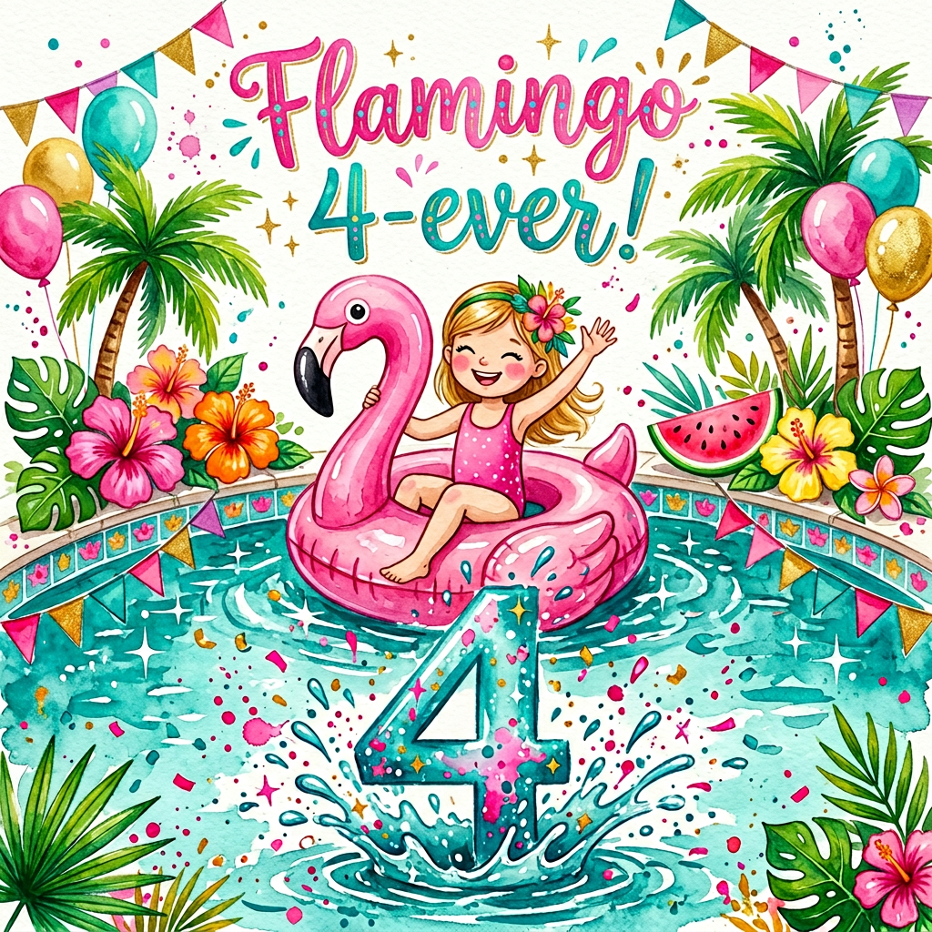 4th Birthday Flamingo Pool preview
