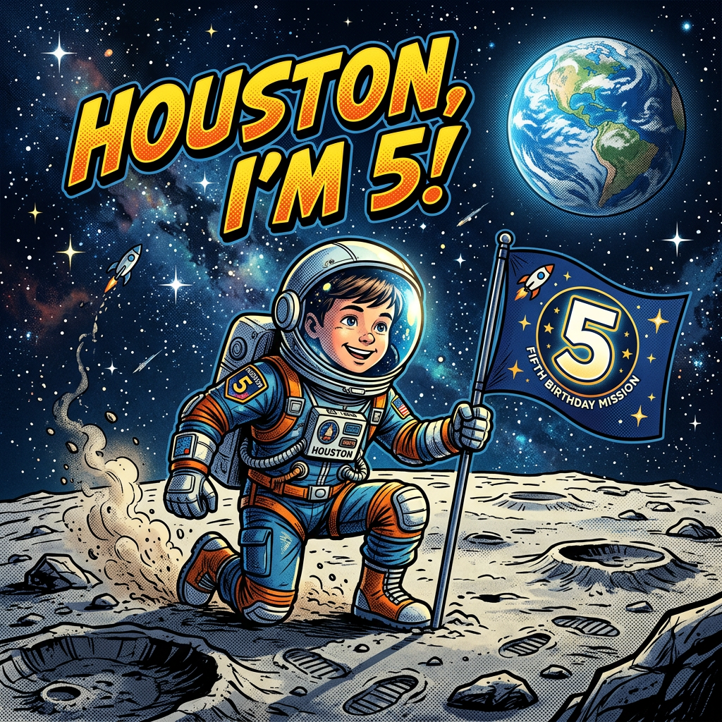 5th Birthday Astronaut Moon preview
