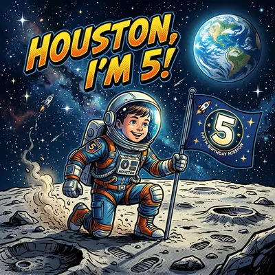 5th Birthday Astronaut Moon preview