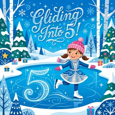5th Birthday Ice Skating Girl preview