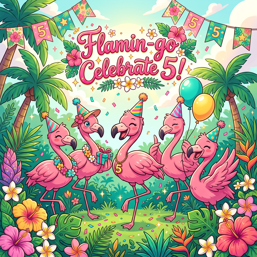 5th Birthday Flamingo Girl preview