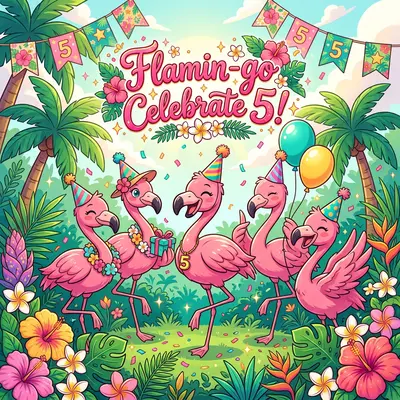 5th Birthday Flamingo Girl preview