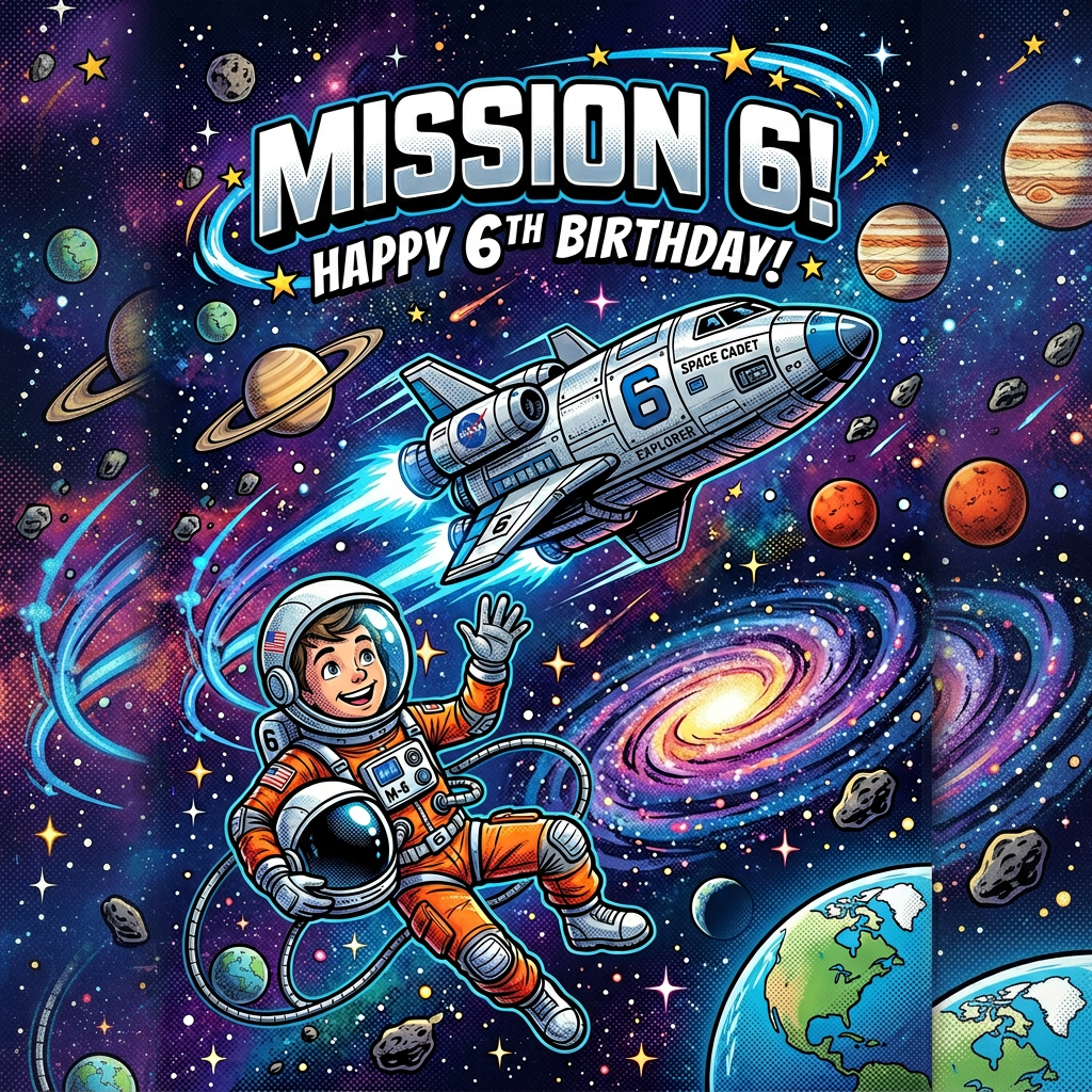 6th Birthday Space Mission Boy preview