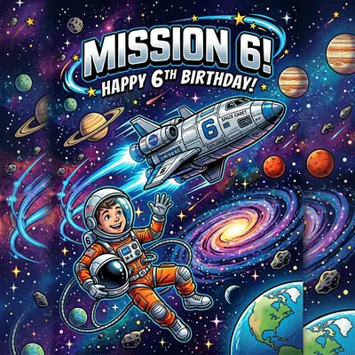 6th Birthday Space Mission Boy preview
