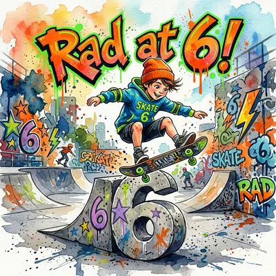 6th Birthday Skateboard Boy preview