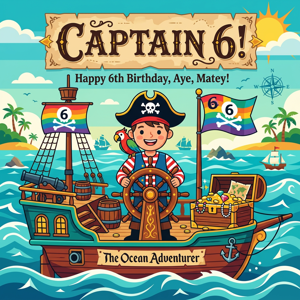 6th Birthday Pirate Captain preview