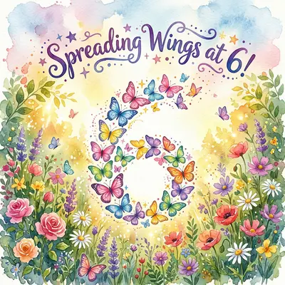 6th Birthday Butterfly Rainbow Girl preview