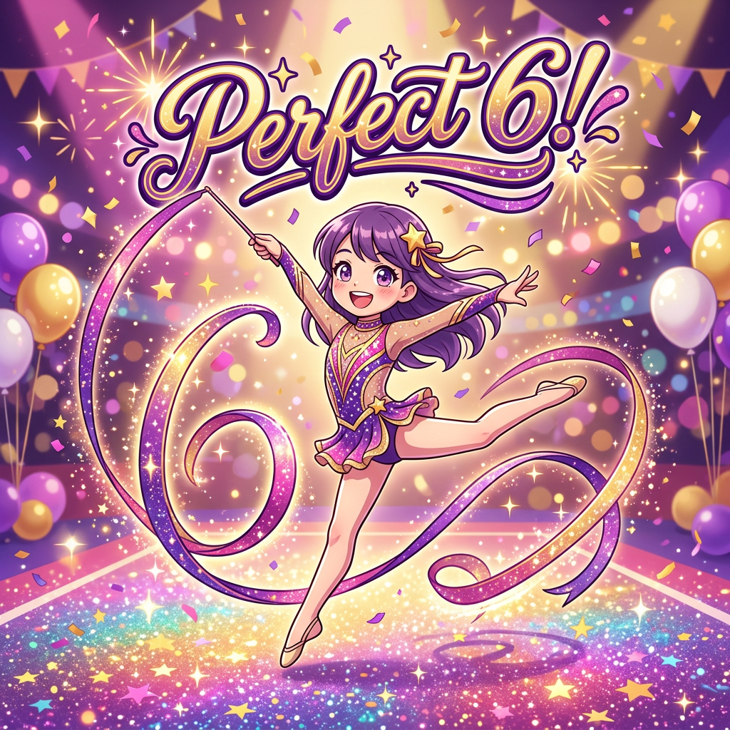 6th Birthday Gymnastics Ribbon preview