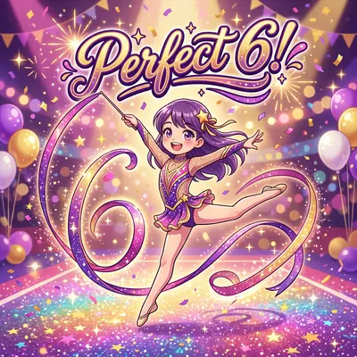 6th Birthday Gymnastics Ribbon preview
