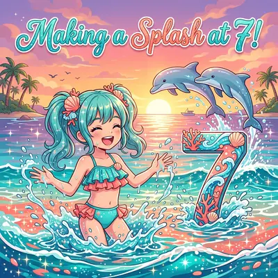 7th Birthday Dolphin Ocean Girl preview