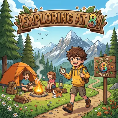 8th Birthday Camping Outdoors Boy preview