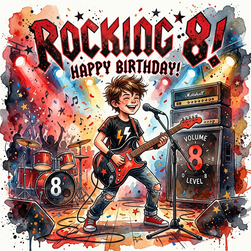 8th Birthday Guitar Rocker Boy preview