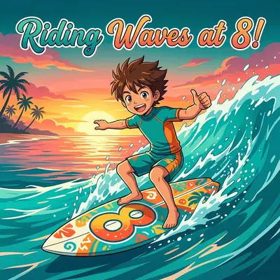 8th Birthday Surfing Wave Boy preview