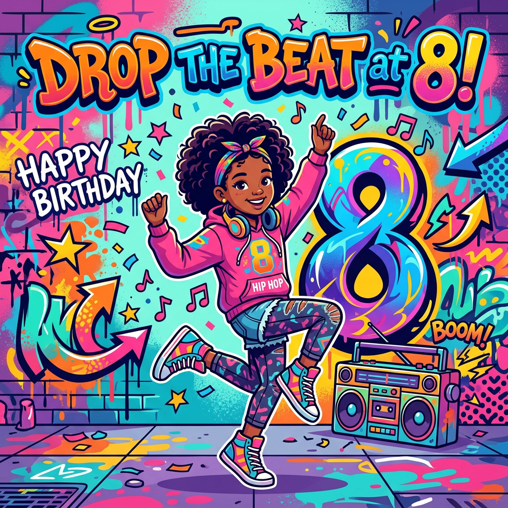 8th Birthday Dance Hip Hop Girl preview
