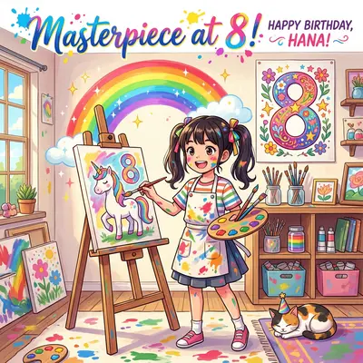 8th Birthday Art Studio Girl preview