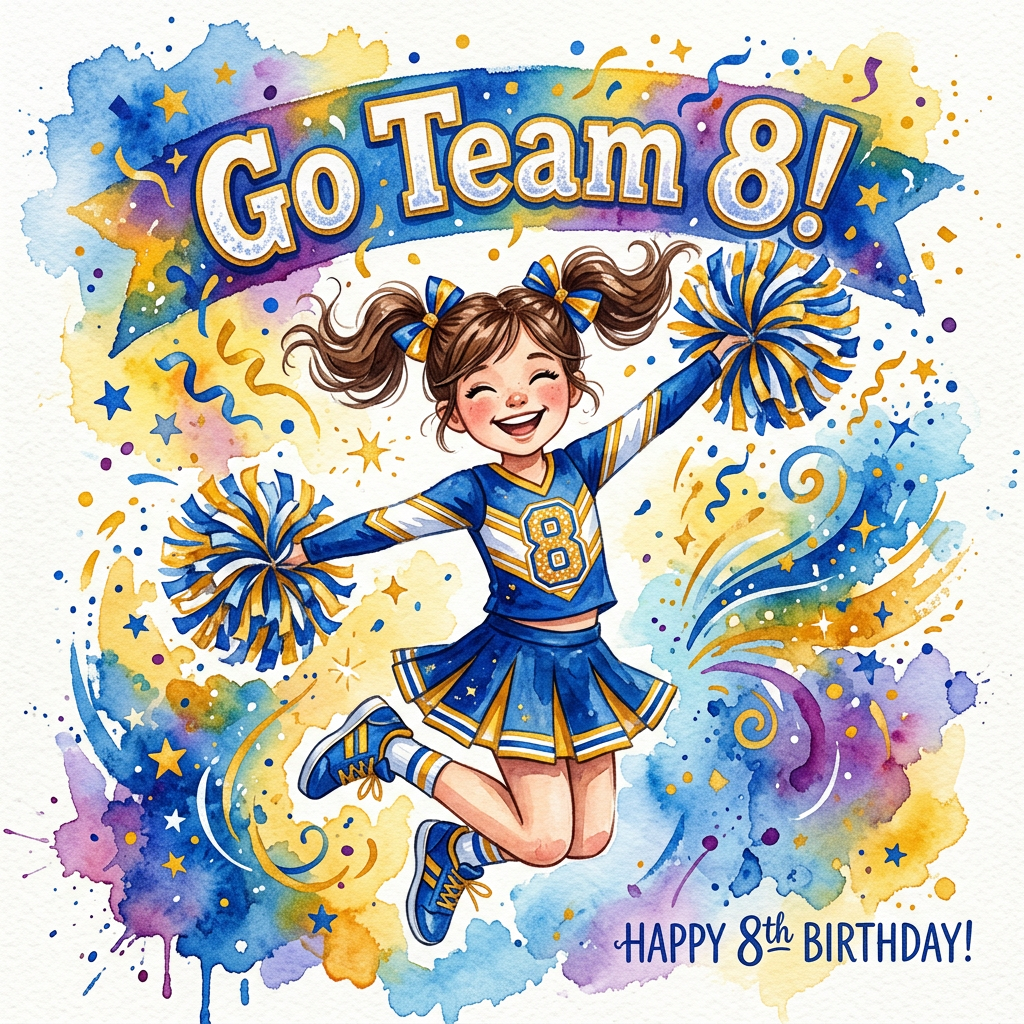 8th Birthday Cheerleader Girl preview