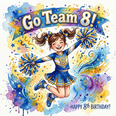 8th Birthday Cheerleader Girl preview
