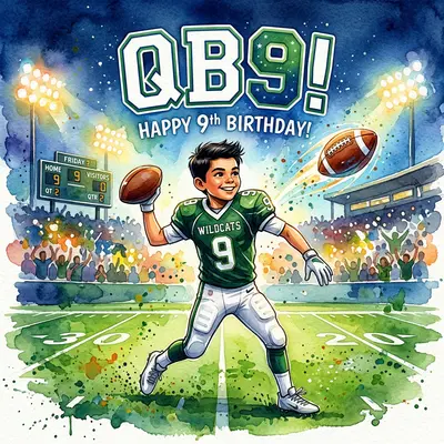 9th Birthday Football Quarterback preview