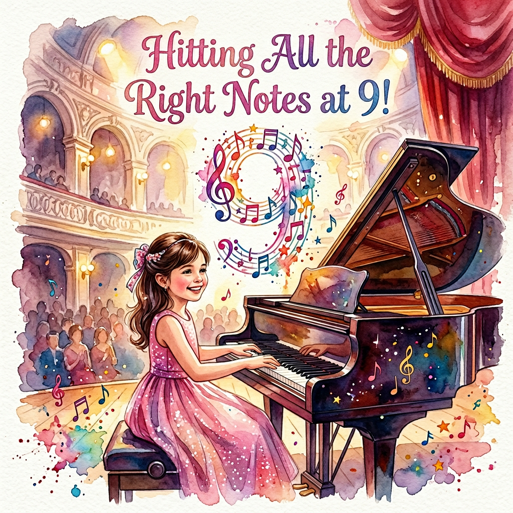 9th Birthday Music Piano Girl preview