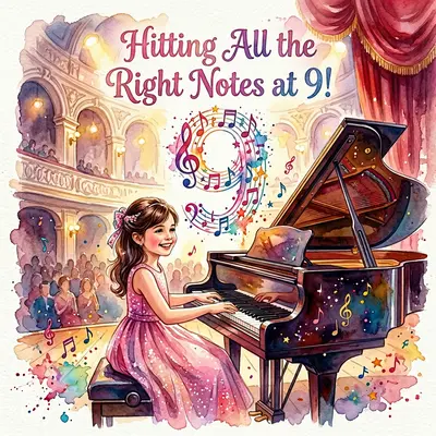 9th Birthday Music Piano Girl preview